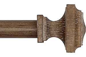 Real Wood Curtain Rods for Windows 3 feet to 7 feet (32" to 88")