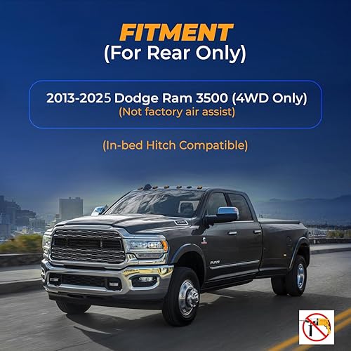 Miniatura 3 de TORQUE Kit de suspensión de bolsa de aire para Dodge Ram 3500 2013-2024 2WD 4WD bolsa auxiliar trasera remolque de resorte 5000 libras (reemplaza