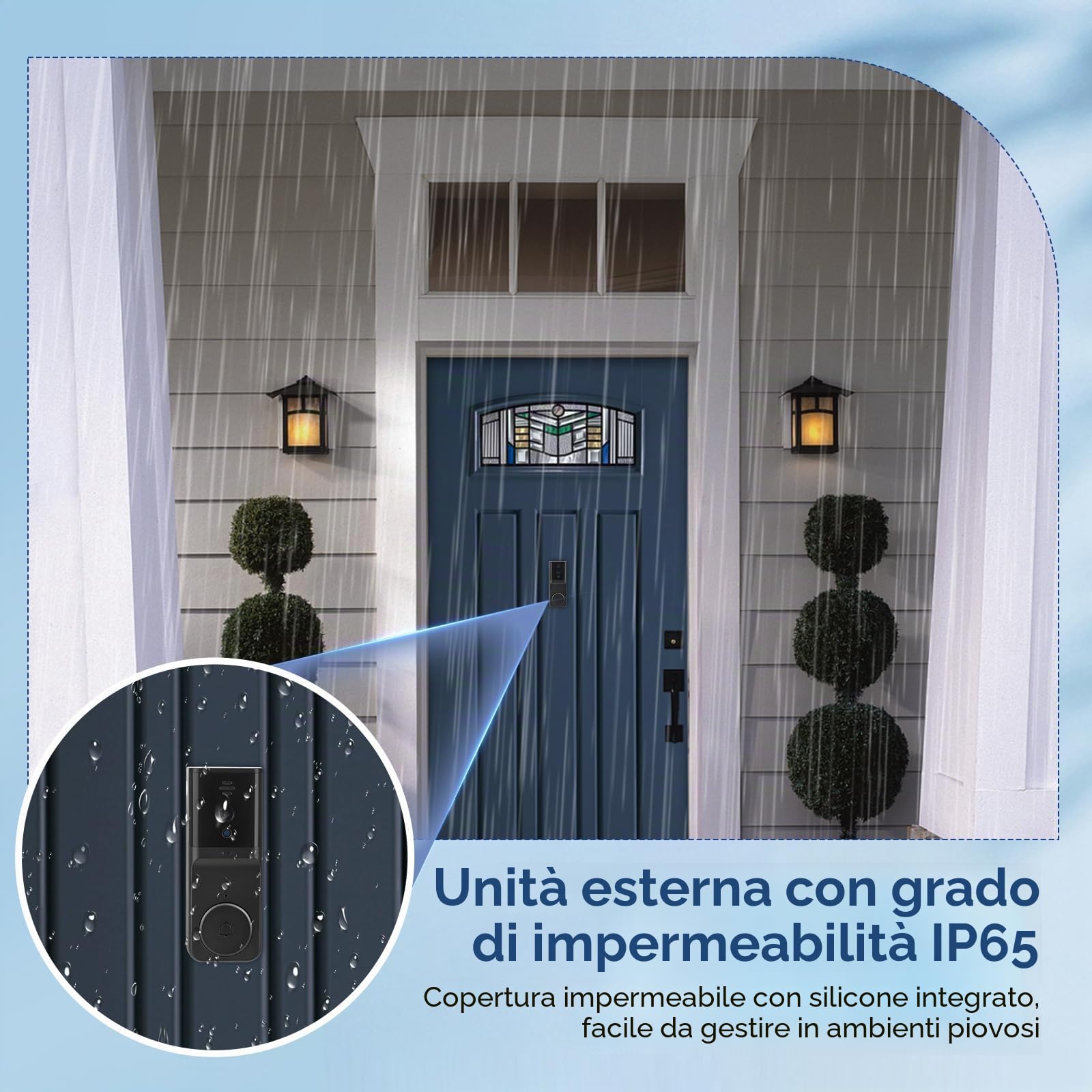 Campanello senza fili da Esterno 1080P, IPS di 4.3 Videocitofono, Citofono senza fili da Esterno, Audio Bidirezionale, Impermeabile IP65, Visione a 80° & Visione Notturna, Nessun WiFi