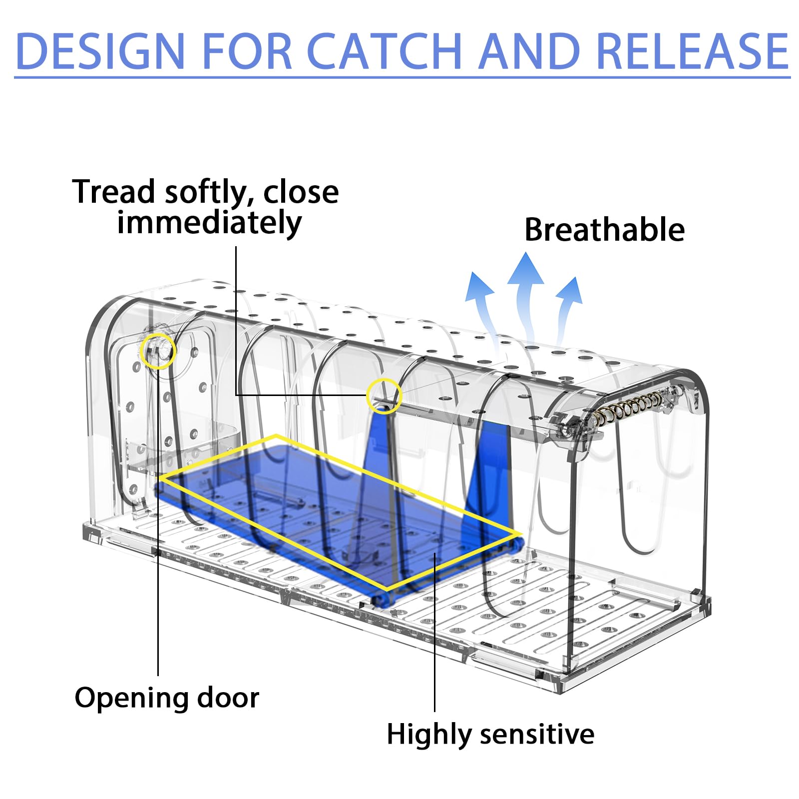Piège à Souris Vivante, Lot de 2, Attrape-Souris, sans Tuer, Cage Rats