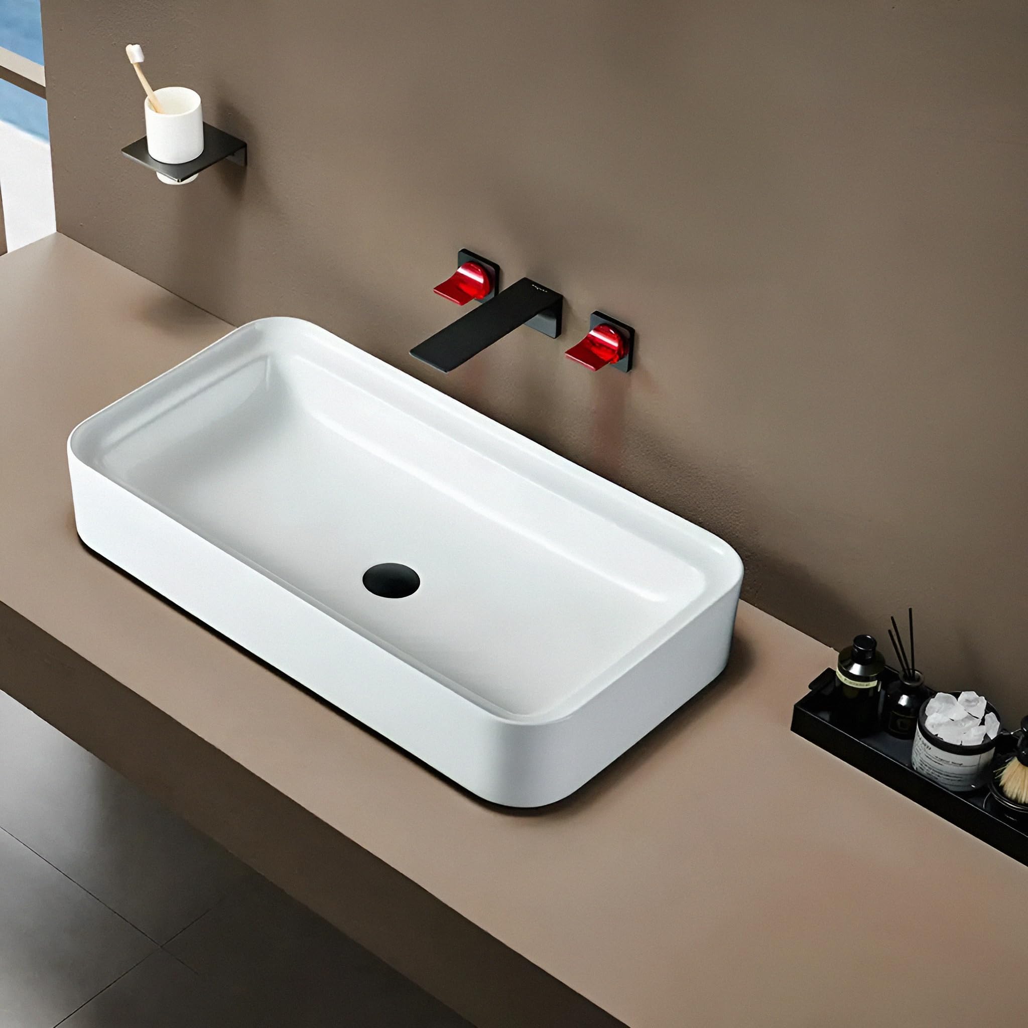 Syon ENTO Premium Ceramic Table Top Wash Basin (23.5 inch x 15.7 inch) (B0D76MPGVX) Amazon Price History, Amazon Price Tracker