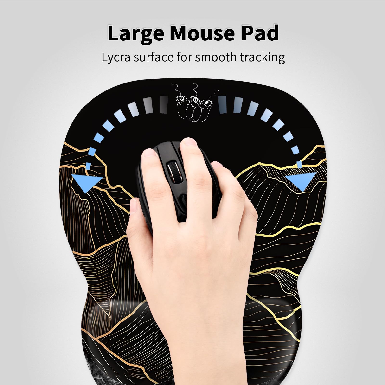 EooCoo Tappetino per Mouse con Comodo Supporto per Il Polso, 4mm Mousepad Poggiapolsi con Materiali Memory Foam, Base in Gomma Antiscivolo - Picco del Tramonto
