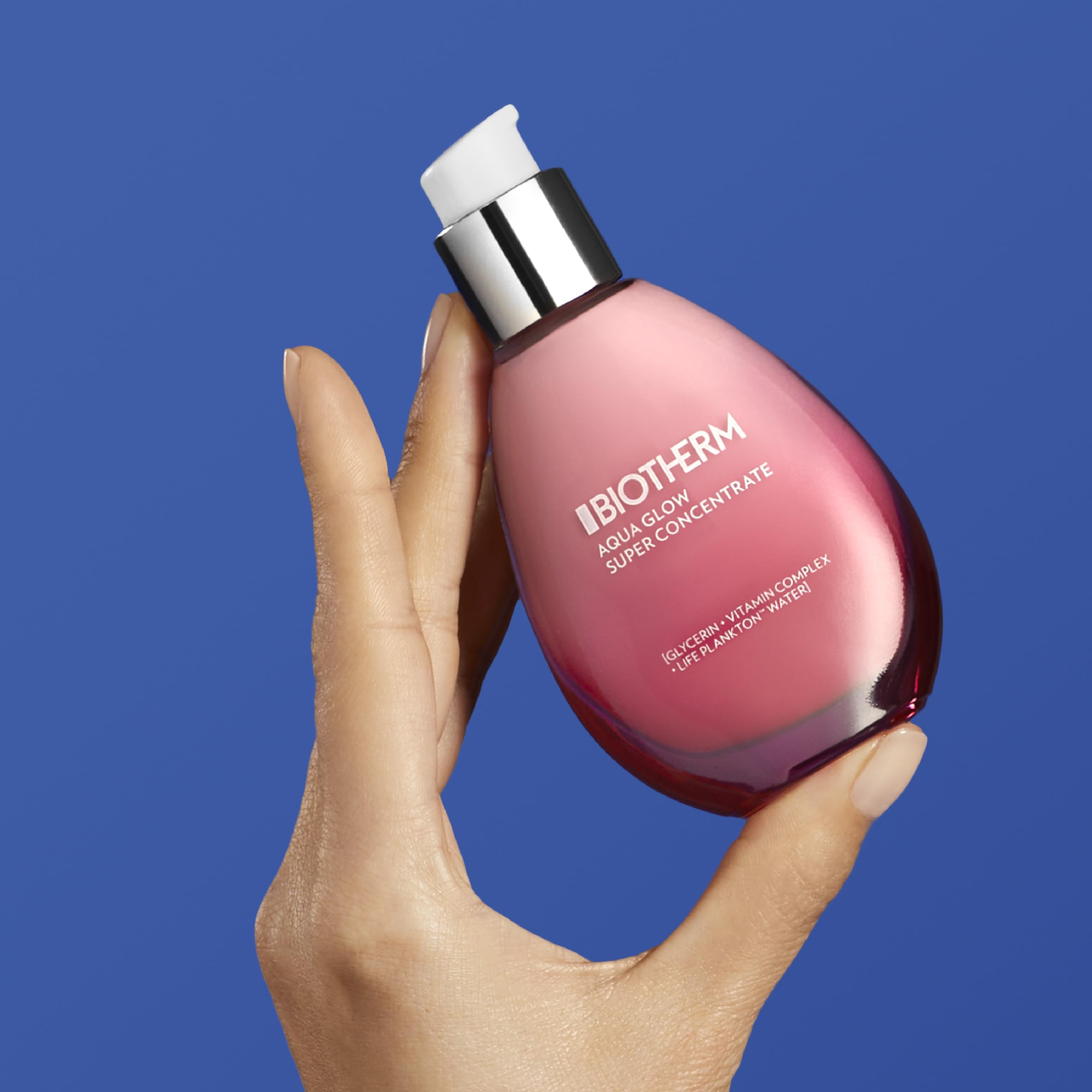 Biotherm Aqua Glow Super Concentrate, feuchtigkeitsspendende Tagespflege mit Life Plankton und Vitamin C, bis zu 24h Feuchtigkeit für trockene und strahlende Haut, verfeinertes Hautbild, 50 ml
