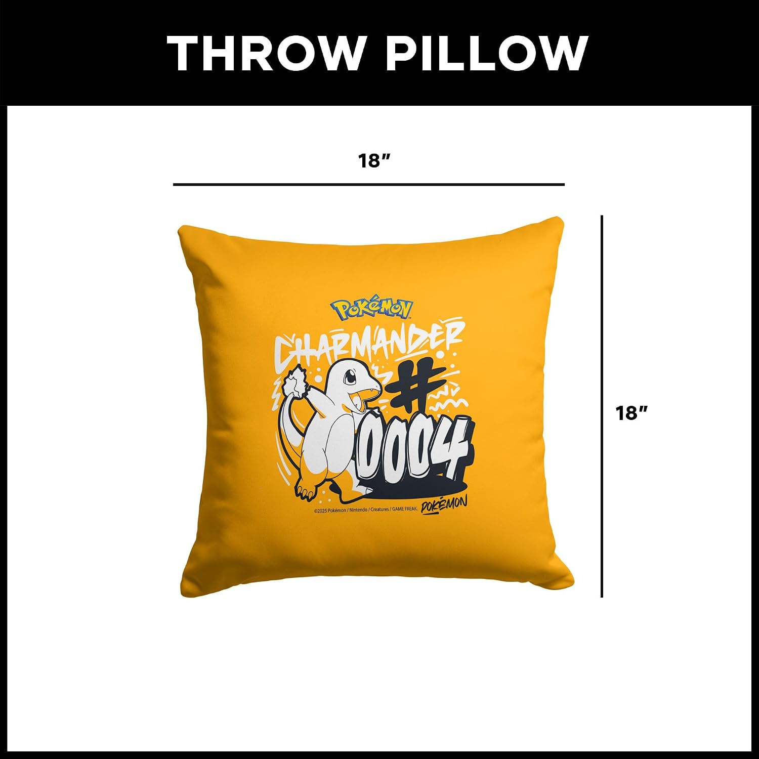 Northwest Pokemon Charmander 0004 Throw Pillow 18x18 inches