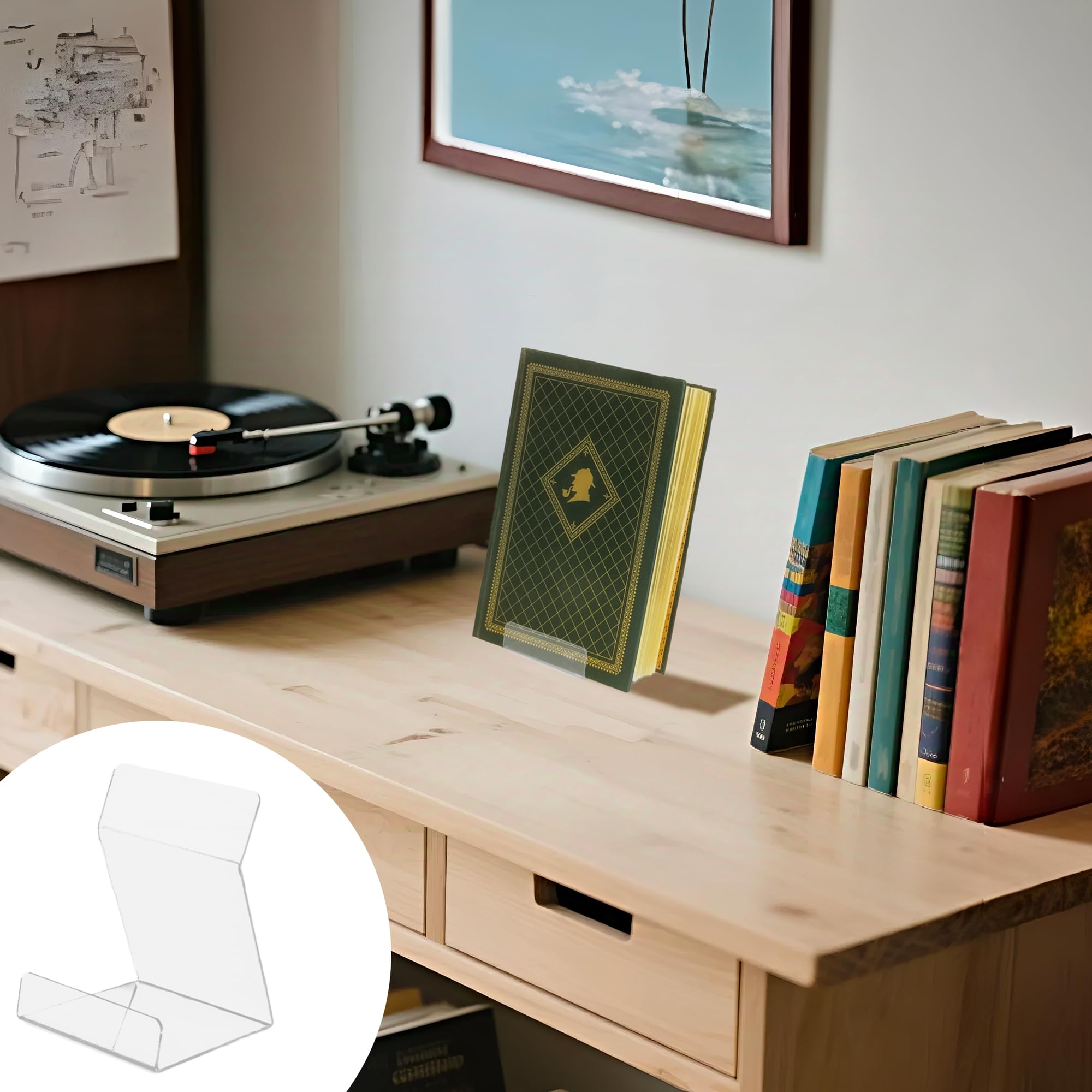 Lot d 4 Support Vinyle Rangement Disques Vinyles Porte en Acrylique Étagère pour Range Vinyle