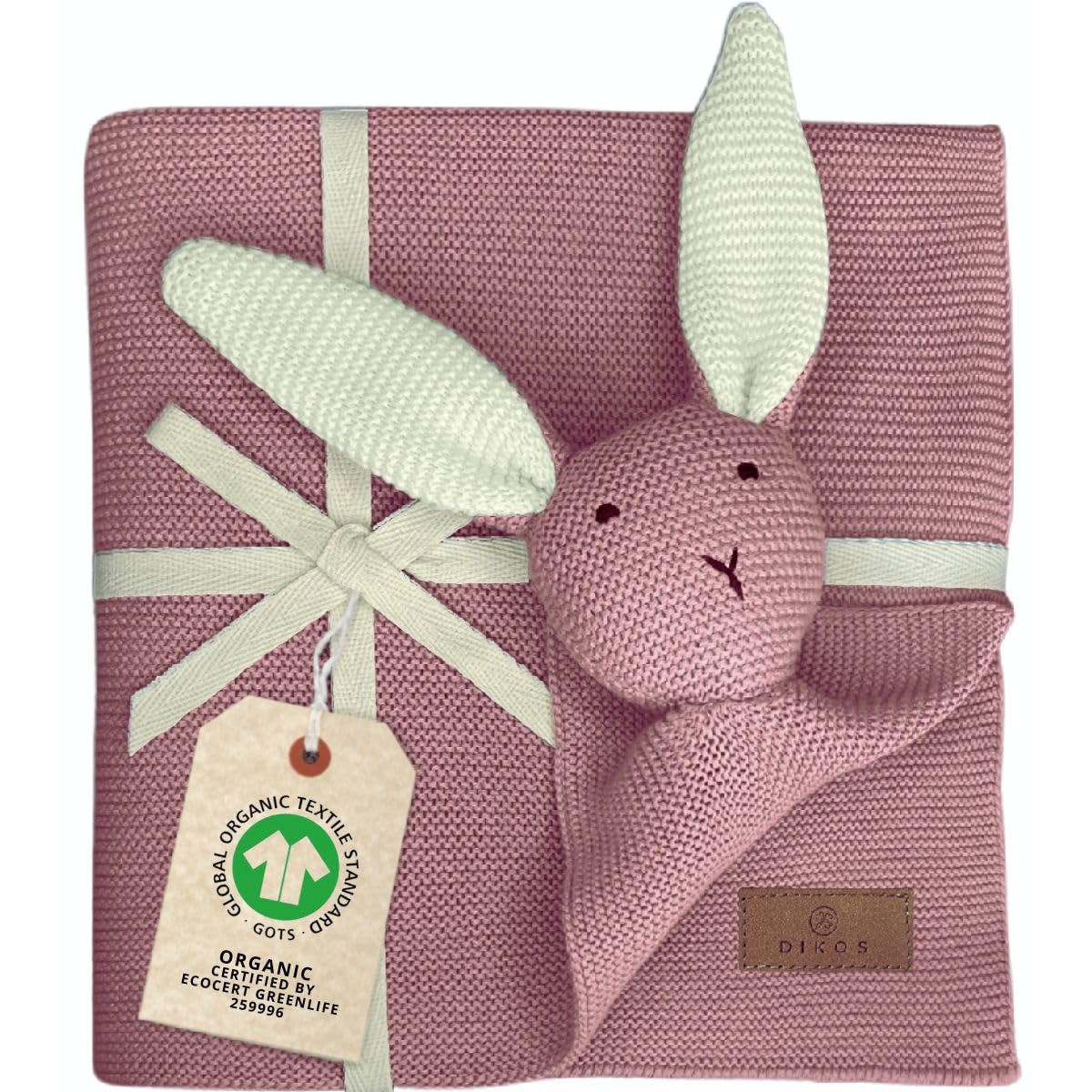 DIKOS® Manta de bebé Original 100% algodón orgánico recién Nacido,Manta sostenible de Punto para niñas,Manta de bebé,Equipamiento Inicial para bebé,Regalo para el Nacimiento (Bayas) | Manta suave para bebé y manta de algodón 100% orgánico (GOTS & OEKO-TEX