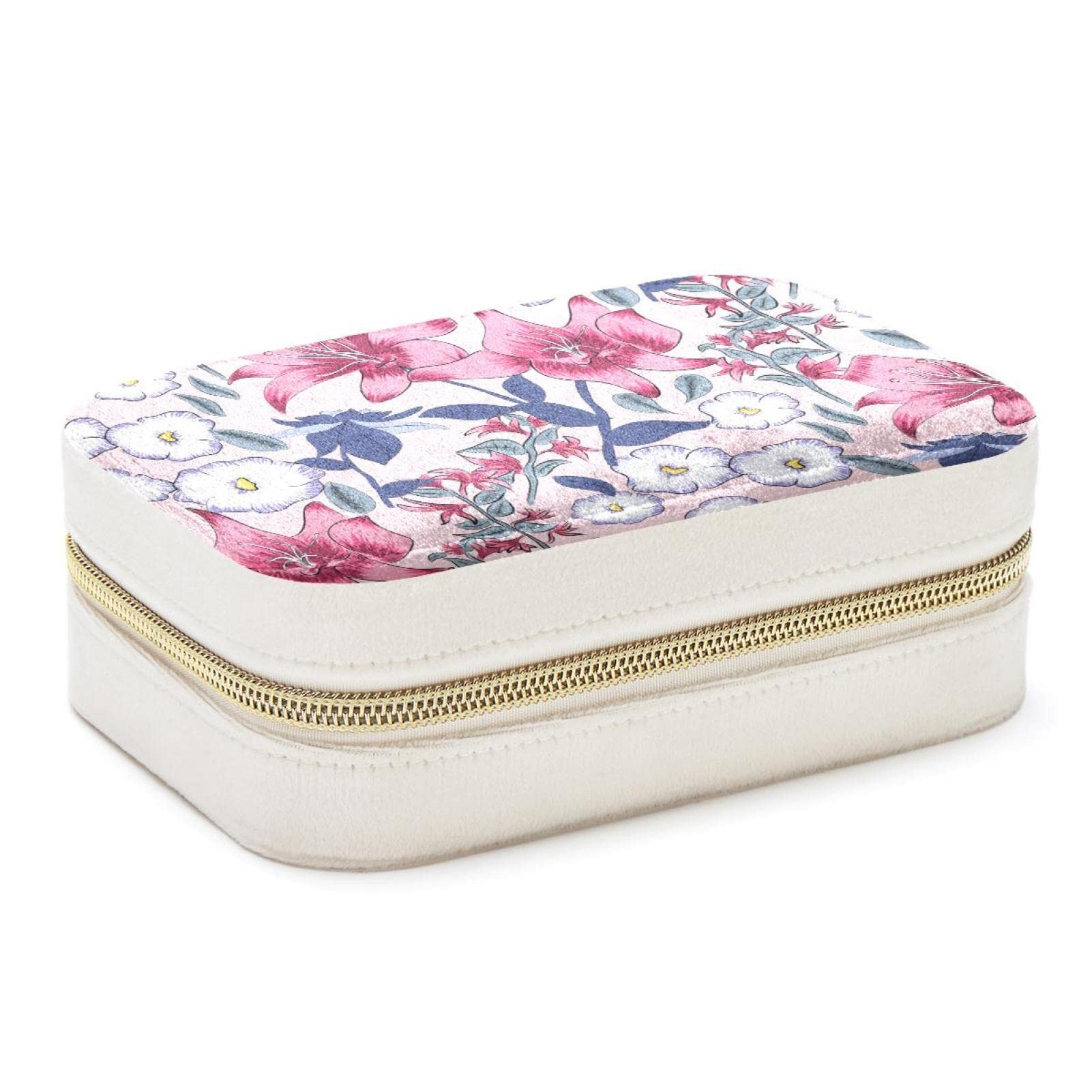 Boîte à bijoux portable Lily Morning Glory voyage bagues boucles