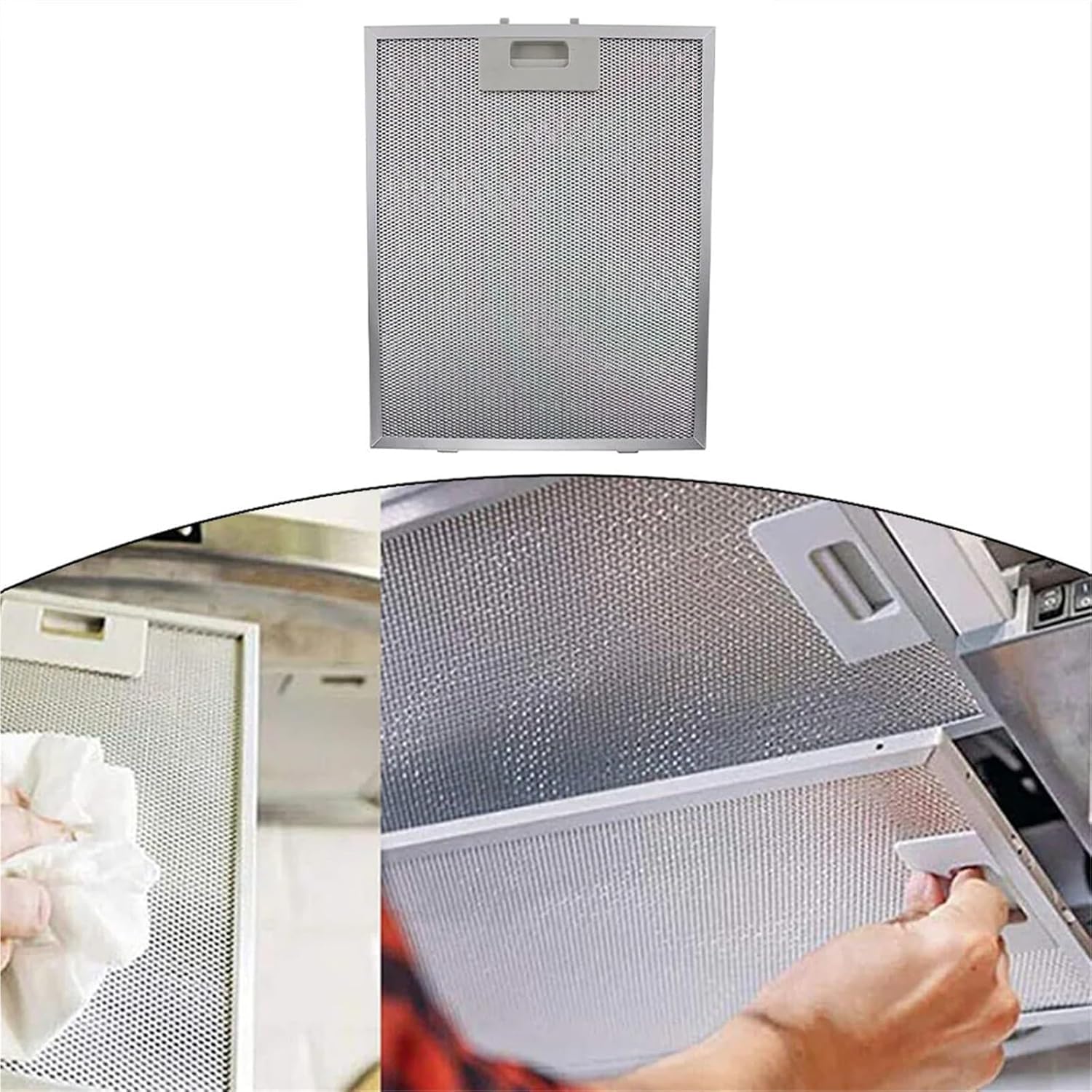 Reutilizables Filtro Campana Extractora de Cocina 340x280x9mm Plata 1ud