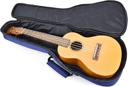 Miniatura 82 de CLOUDMUSIC Funda para ukelele - Mochila acolchada para soprano de 21 pulgadas (soprano, bordado de flores de pavo real azul)