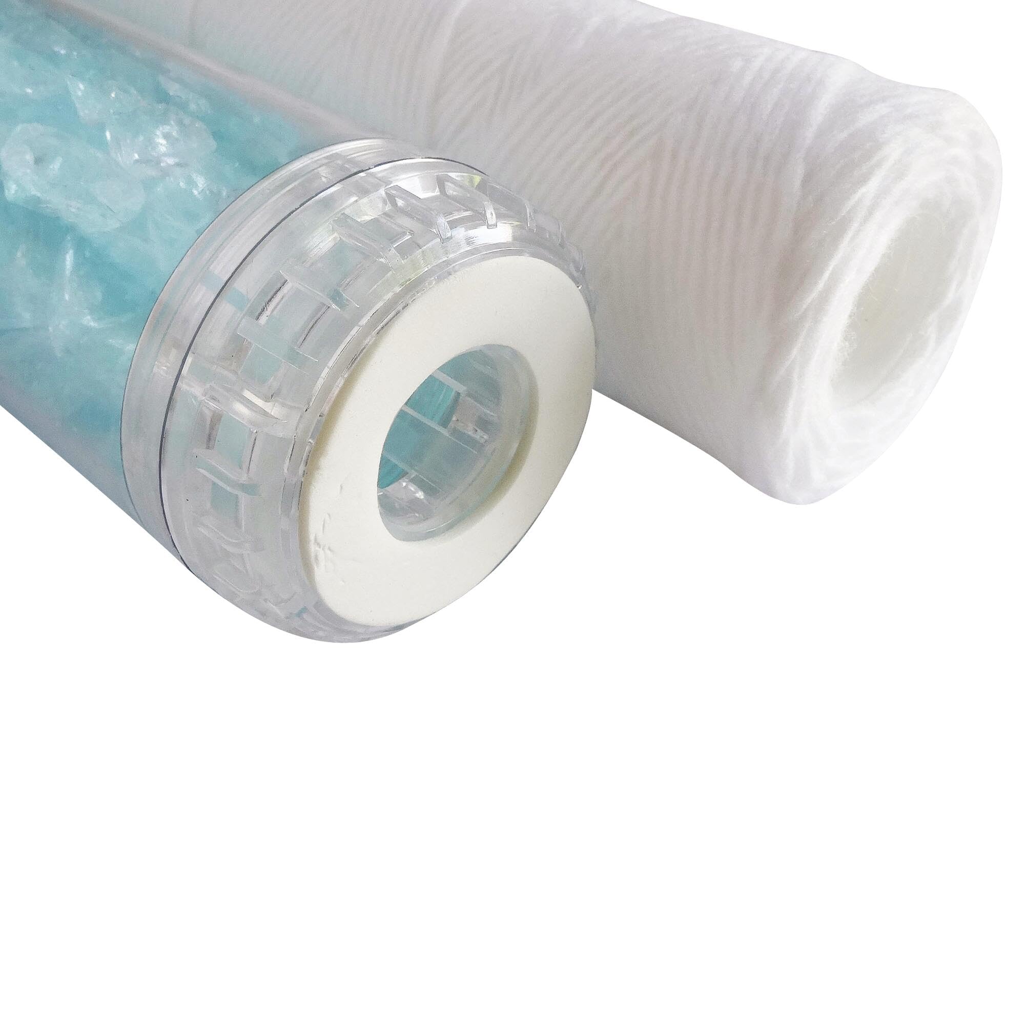 AQUAWATER - 105010 - Kit Performance - Lot de 2 cartouches : 1 filtrante bobinée et 1 pour filtrer les impuretés contenues dans l’eau. Pour bol de taille standard 10"- Durée de la cartouche 12 mois