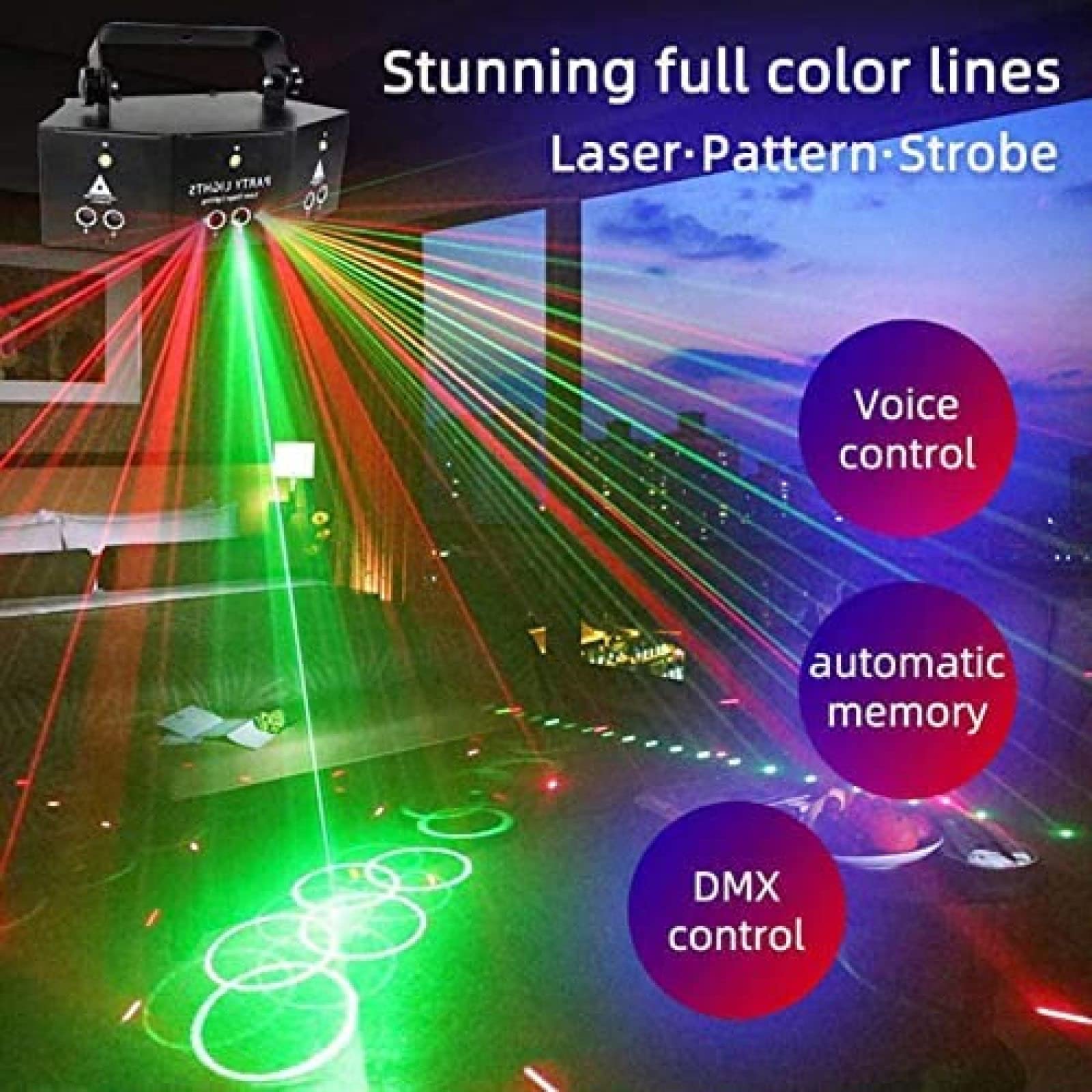Proyector de luz LED para discoteca de DJ, 9 ojos, luz estroboscópica RGB con control remoto DMX, función de memoria para fiestas, bodas, bares y clubes