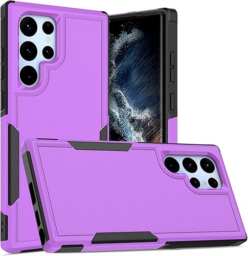 Miniatura 8 de Funda para Samsung Galaxy S22 Ultra funda protectora de doble capa resistente para teléfono celular, a prueba de golpes, con protector de pantalla,