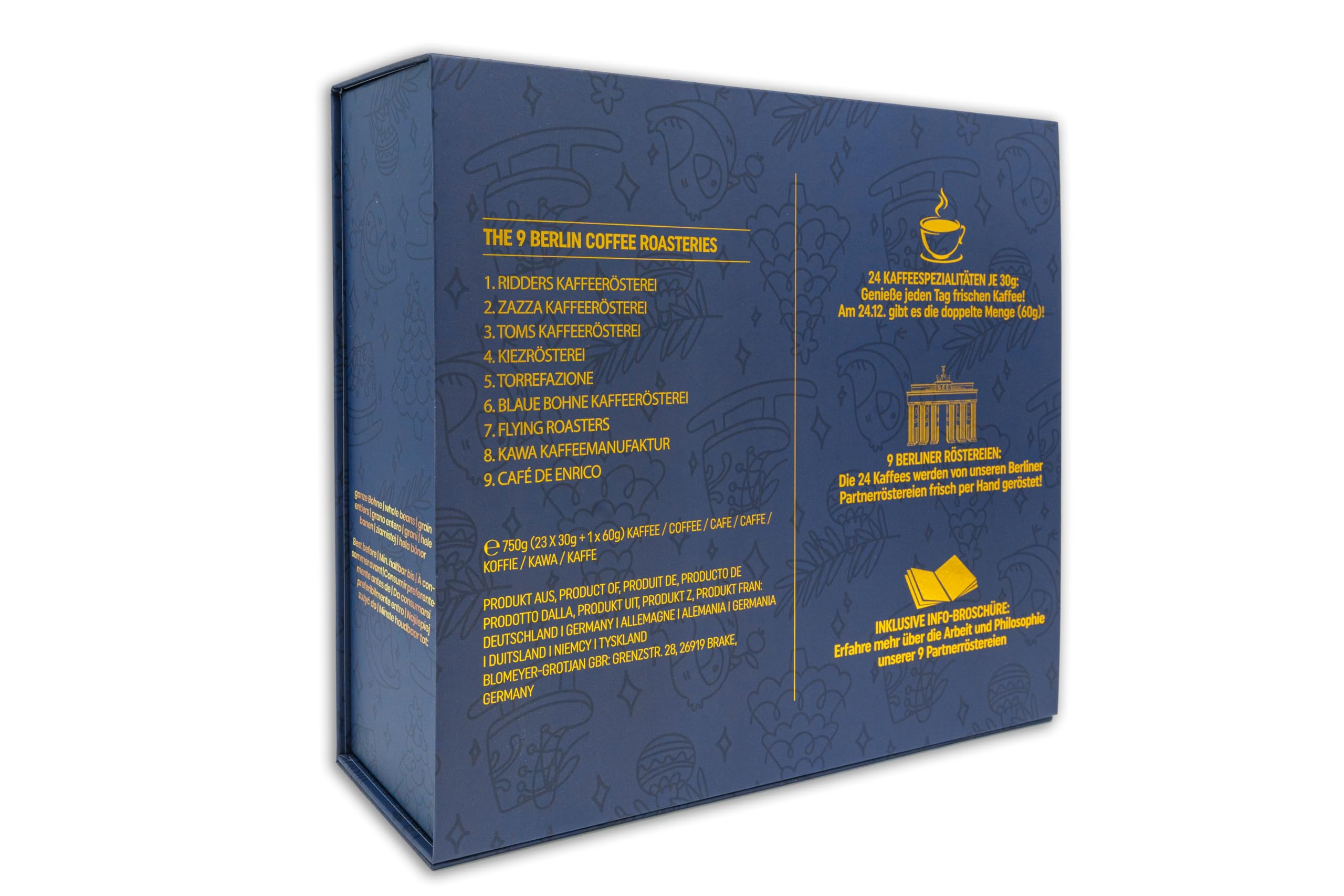 Edler Kaffee Adventskalender 2025 von 9 Berliner Kaffeeröstereien - Weihnachtskalender mit 24 Premium Kaffeespezialitäten | Geschenk-Set für Männer & Frauen | Kaffee Probierset ganze Bohne