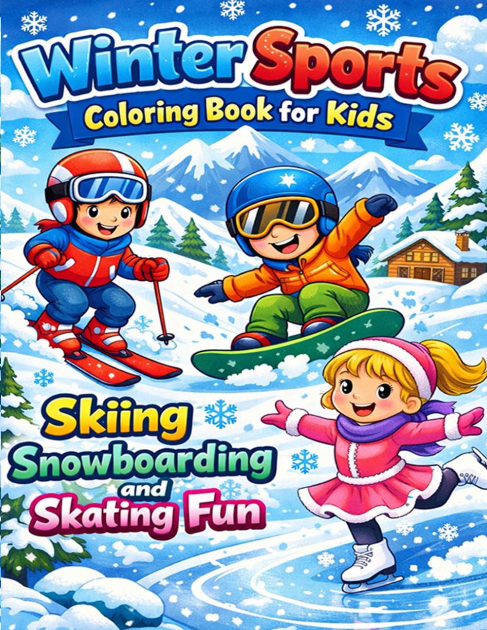 Winter Sports Coloring Book for Kids: Skiing Snowboarding and Skating Fun