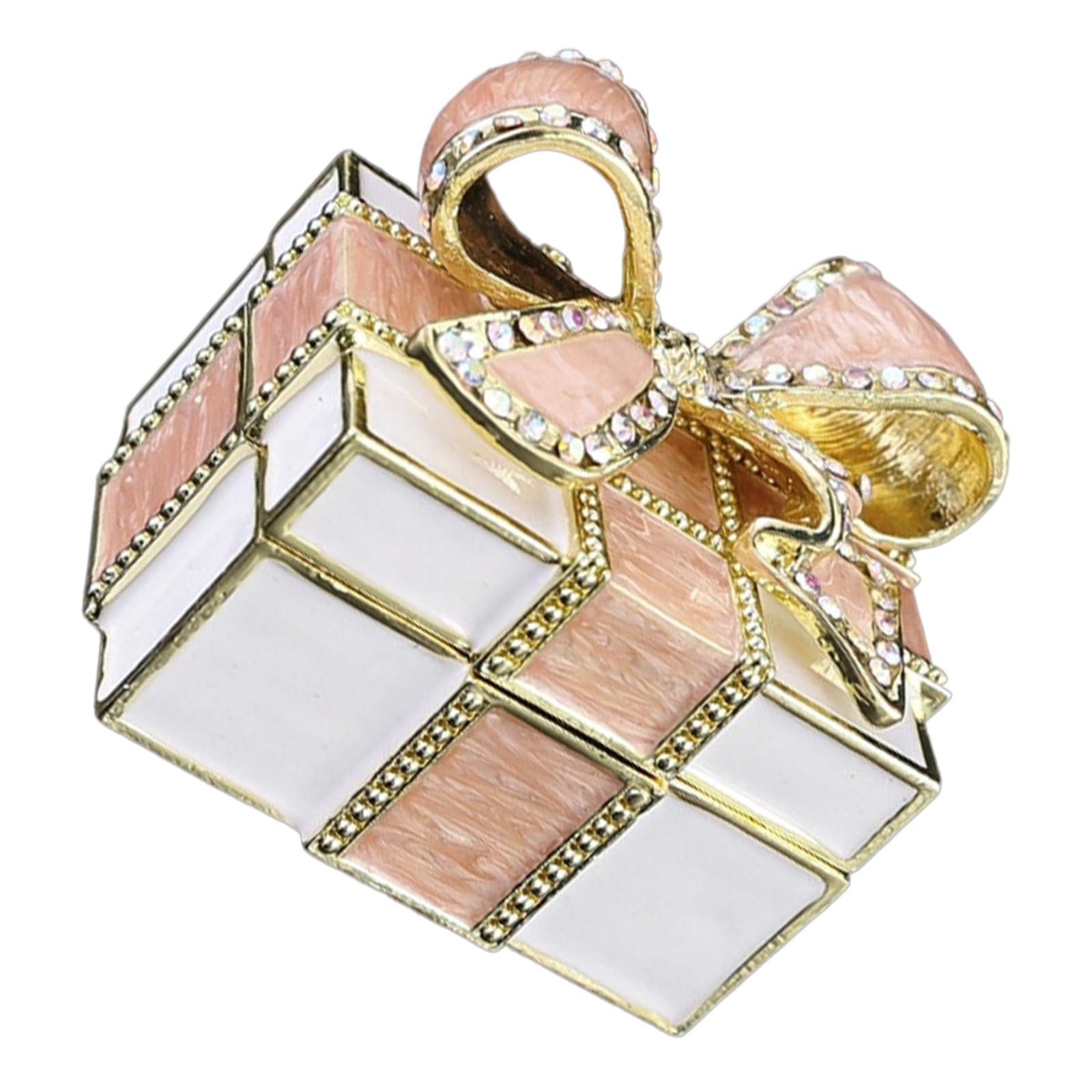 Xjdzineq Sturdy Kirsite Trinket Box Designed to Keep Necklaces Tangles Release and Organized Portable Jewelry Container Bowknot Jewelry Box
