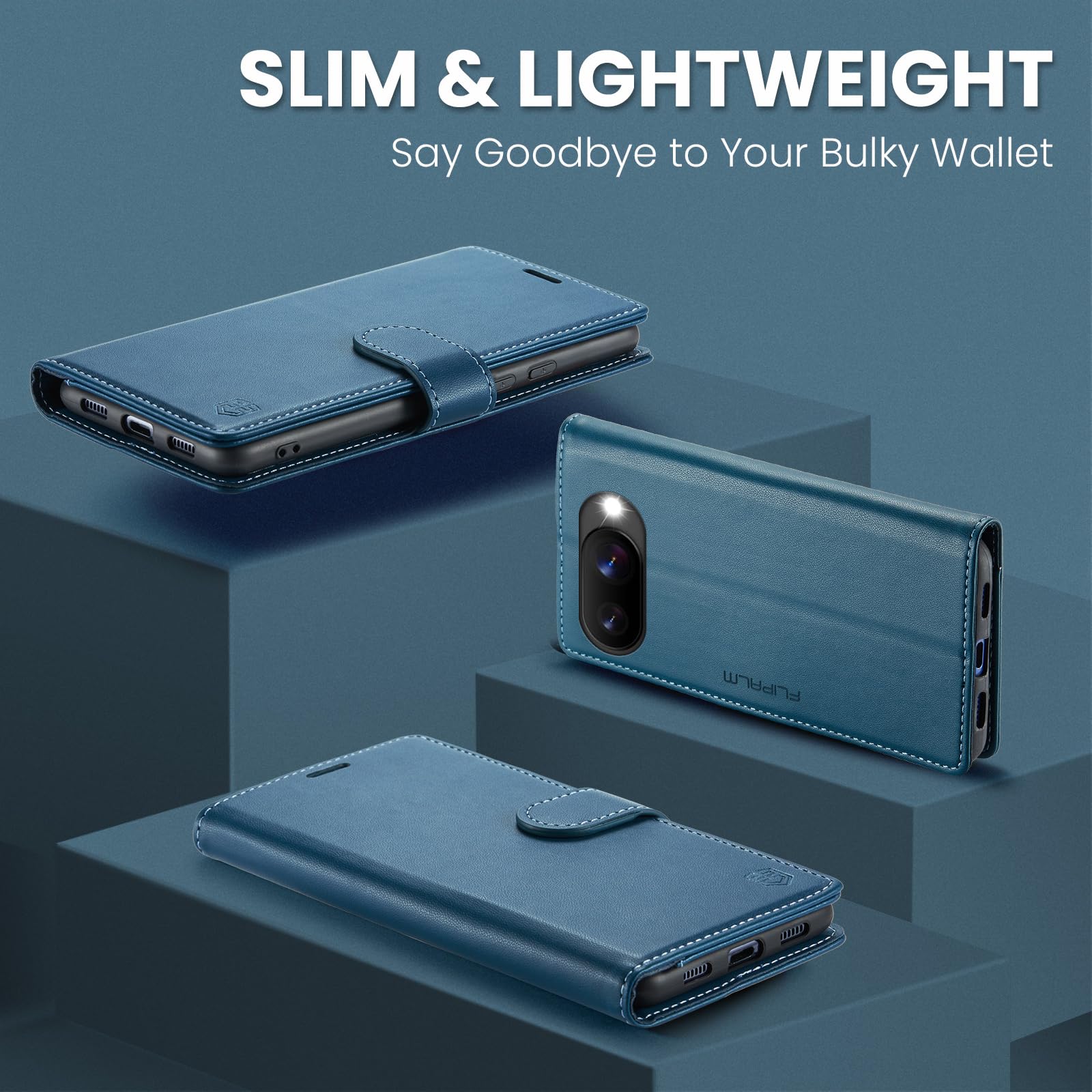 For Google Pixel 9a Wallet Case With RFID Blocking Credit Card Holder, PU Leather Wrist Strap Flip Kickstand Shockproof Cover Women Men Google Pixel 9a Purple