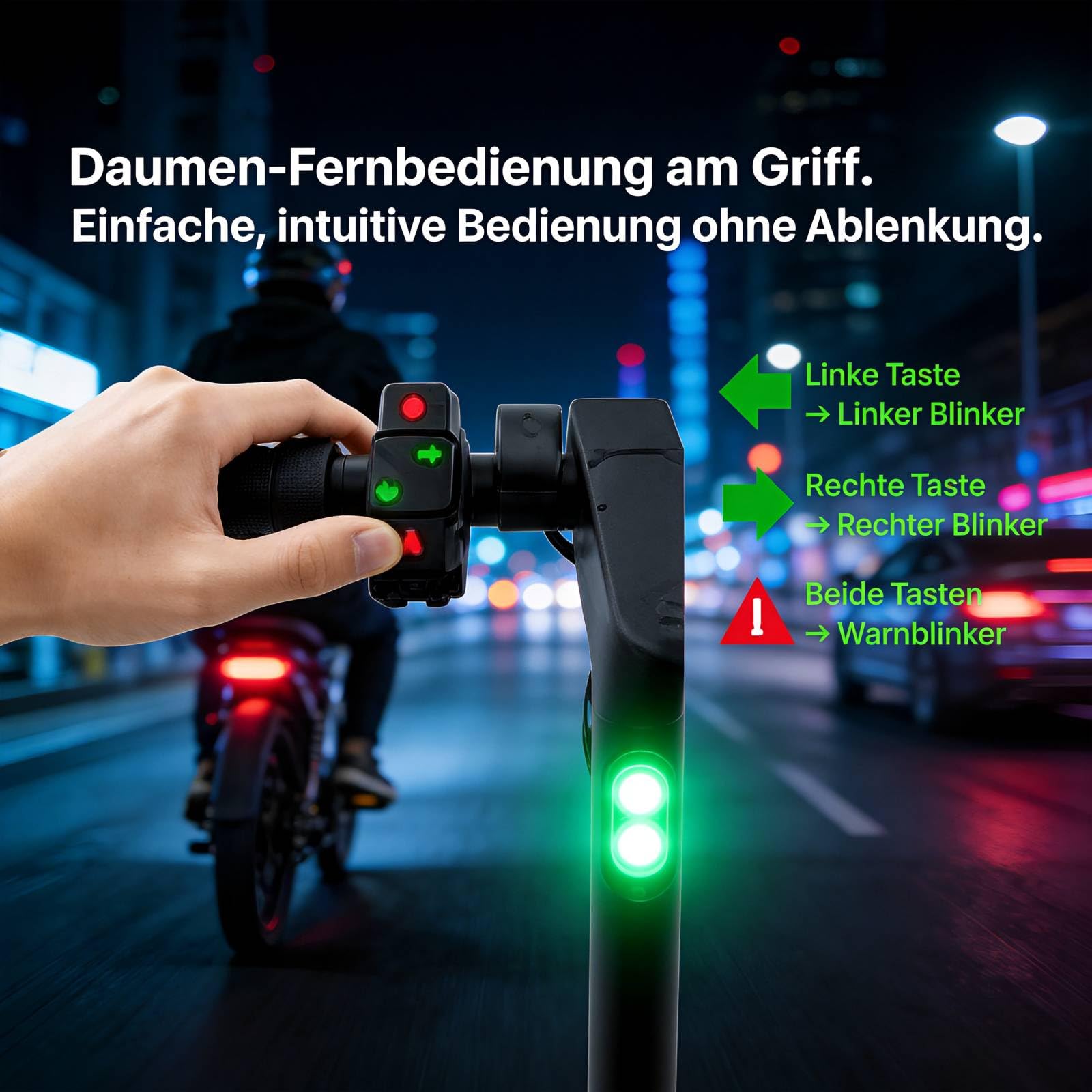 Kabelloses Blinkerset für Elektroroller für Xiaomi M365/Pro 1S/Pro 2/Mi3 für Ninebot Max G30/G30D, RGB-LED-Licht,Sicherheitsreparaturaufgabe mit Fernbedienung für 22-mm-Lenker