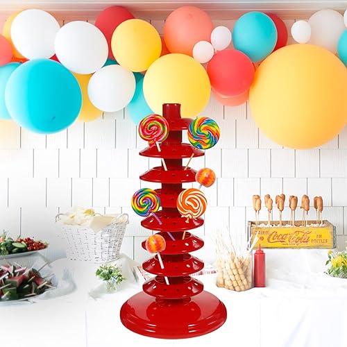 Miniatura 7 de PRETYZOOM Soporte para paletas para tartas, múltiples agujeros, 8 niveles, soporte de plástico para piruletas, soporte de secado de paletas para