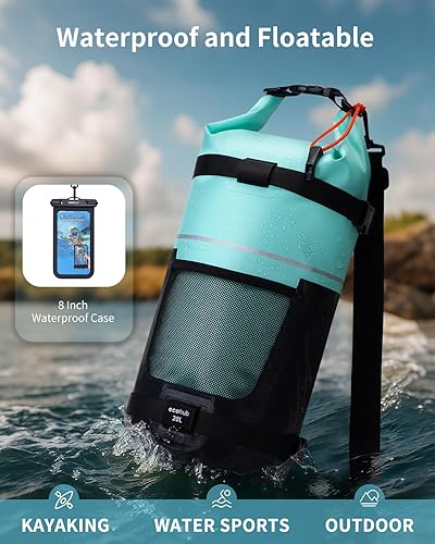 Miniatura 3 de ECOHUB Bolsa seca impermeable para mujeres y hombres, 5L10L20L Roll Top Bolsa de almacenamiento ligera en seco Mochila para viajes, kayak,