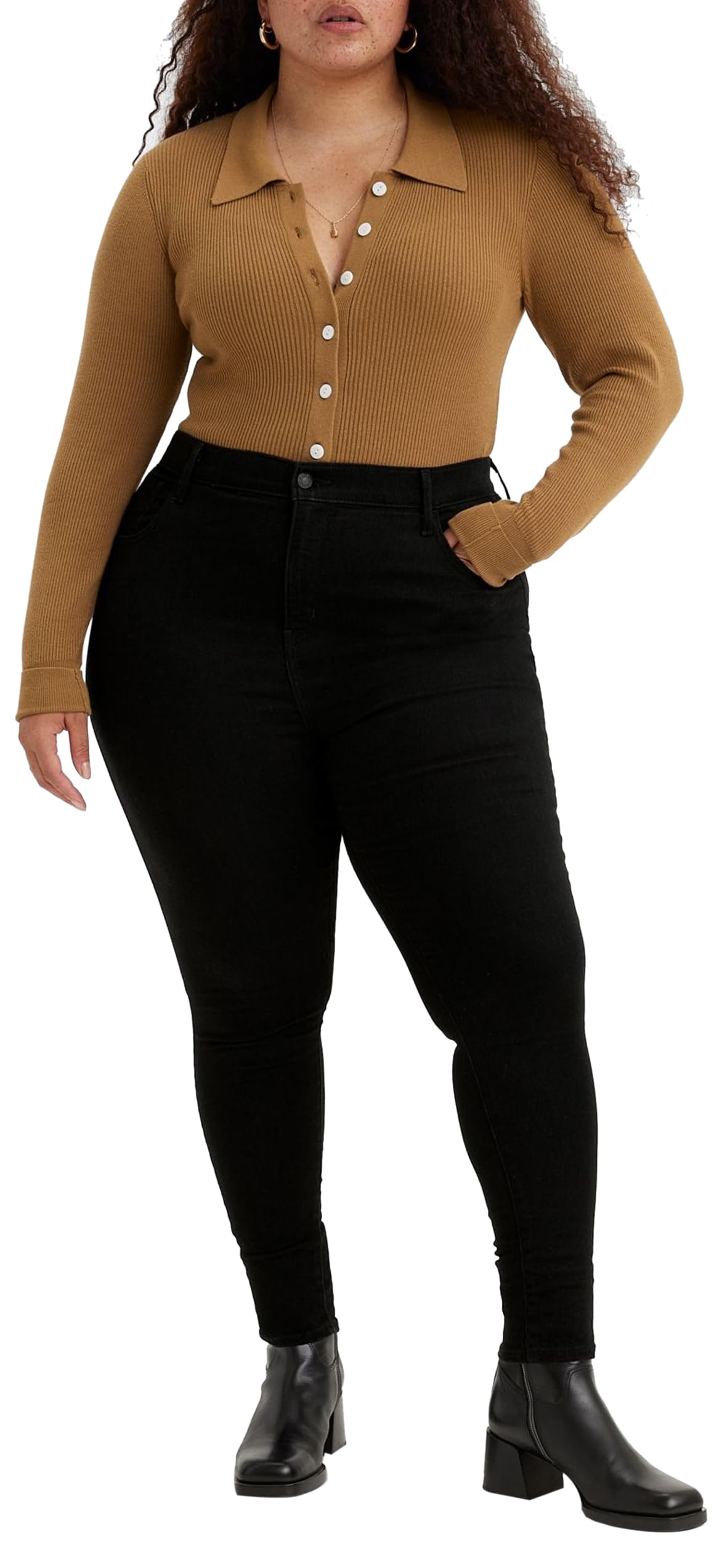Levi’s Plus Plus 720 High Rise Super Skinny Jeans Women's Black Galaxy W38 L32