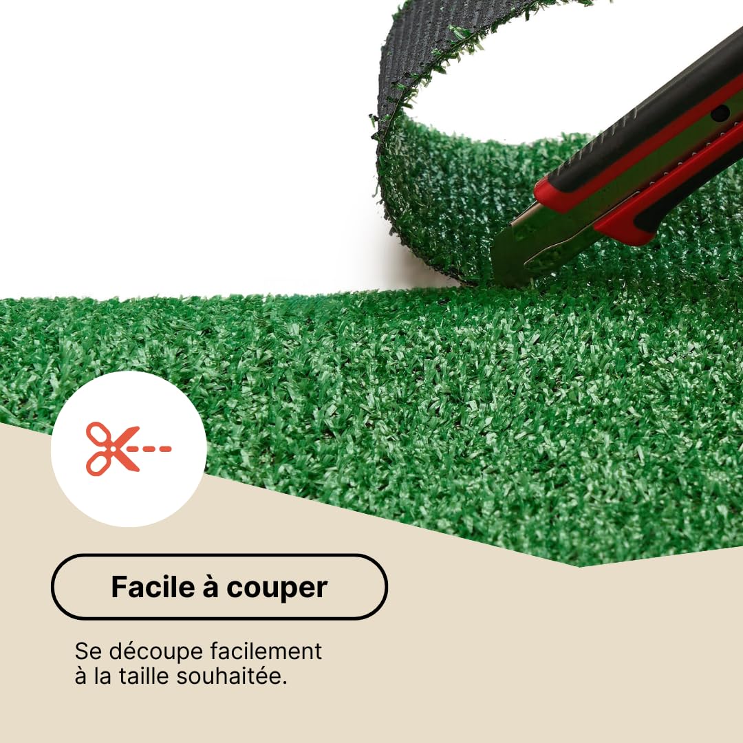 TAPISO Natural Rasenteppich Kunstrasen Grün für Garten Balkone Terrassen Wintergärten - Höhe:6 mm Meterware 300 x 500 cm