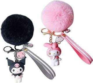 Rawan Fresh 2Pcs Cute Cartoon Keychains For Girls Boys, Pendant Key Accessories, Cool Kawaii Key ring Purse Backpack,Key Chain Wristlet Car Charms