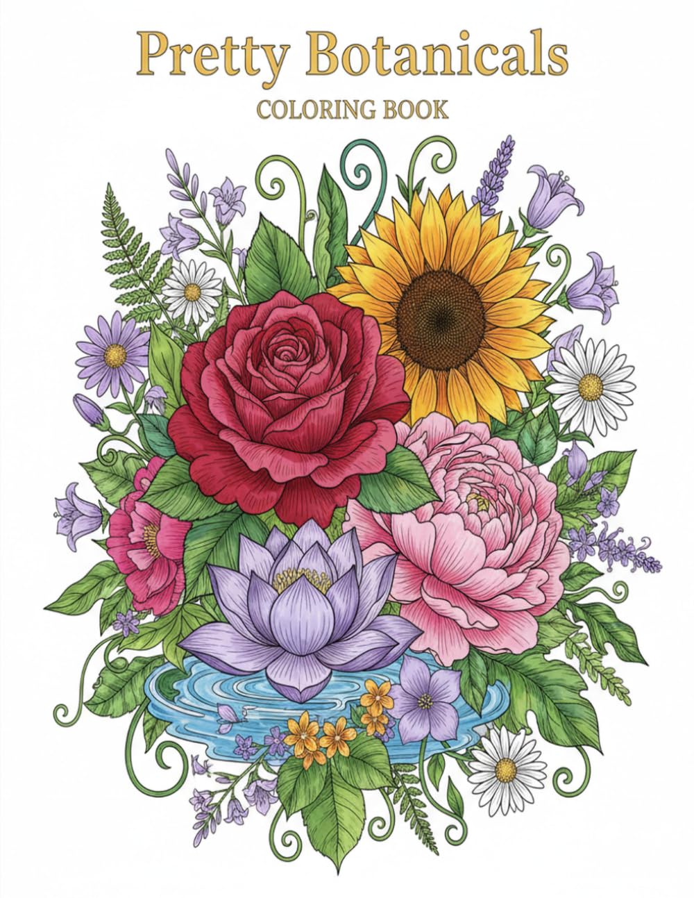 Pretty Botanicals Coloring Book:: 32 Relaxing Flower and Plant Illustrations