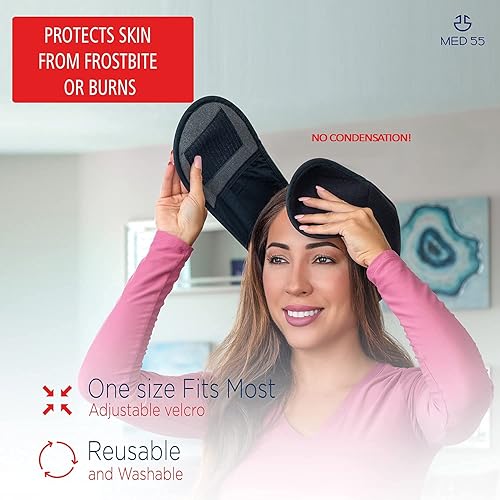 Miniatura 3 de Sombrero envolvente para aliviar el dolor de cabeza y migraña. Paquete de hielo de gel caliente y frío, envoltura de terapia de compresión fría