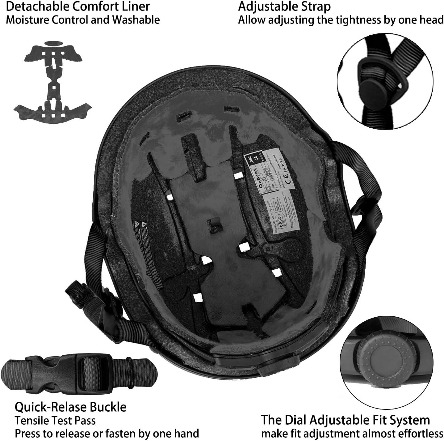 Skateboard Helmet Adult - OnBros Youth Bike Helmet Men or Women, Adjustable Road Bike Helmets for Multi-Sport Bicycle Cycling Skates Scooter Helmet - Image 6