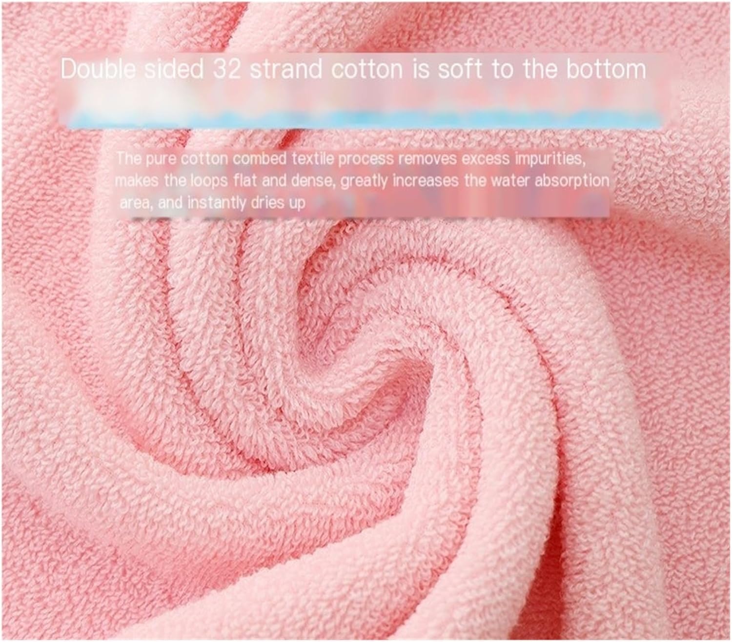 3 Pack Cotton Towels, Thick and Absorbent for Bath & Face, 74x34cm(Pink)
