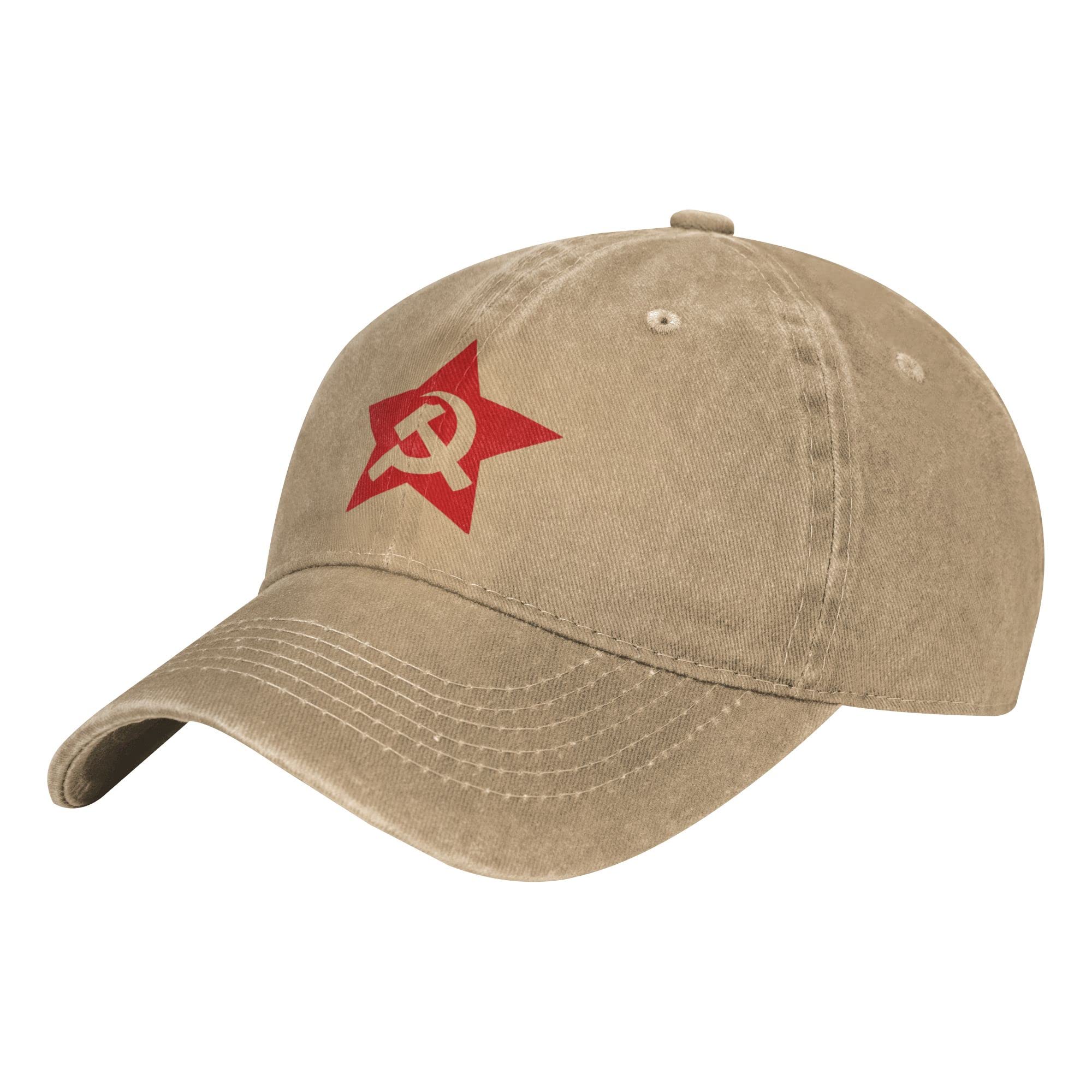 MOCSONE Communist USSR Hammer Sickle Unisex Adult Baseball Hat Sports Cowboy Cap Men Women Snapback
