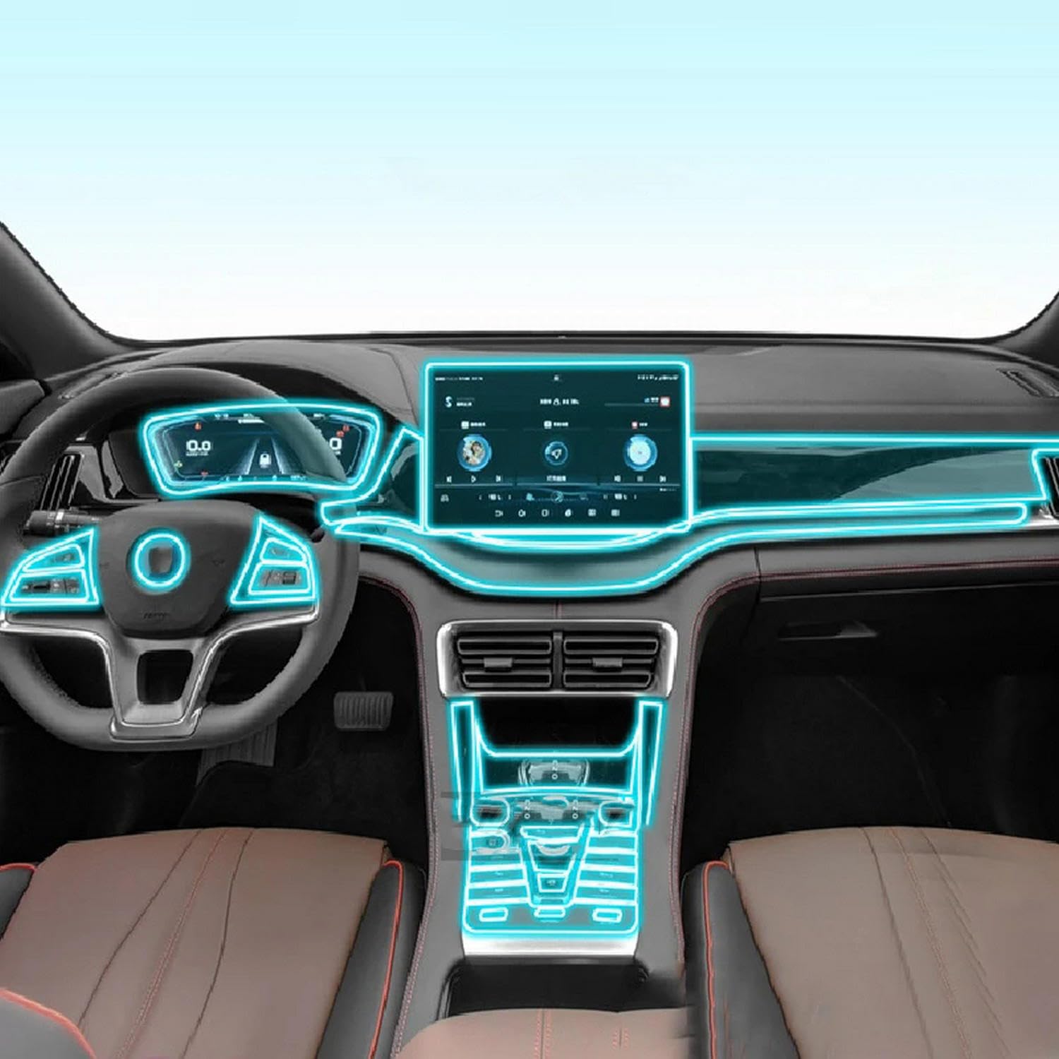 Film en TPU pour console centrale BYD Song Plus contre rayures et traces
