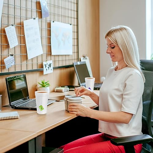 Miniatura 5 de ZENFUN 60 vasos de espuma desechables, vasos de espuma aislados blancos de 16 onzas, tazas de espuma para café, bebidas frías, bebidas calientes,