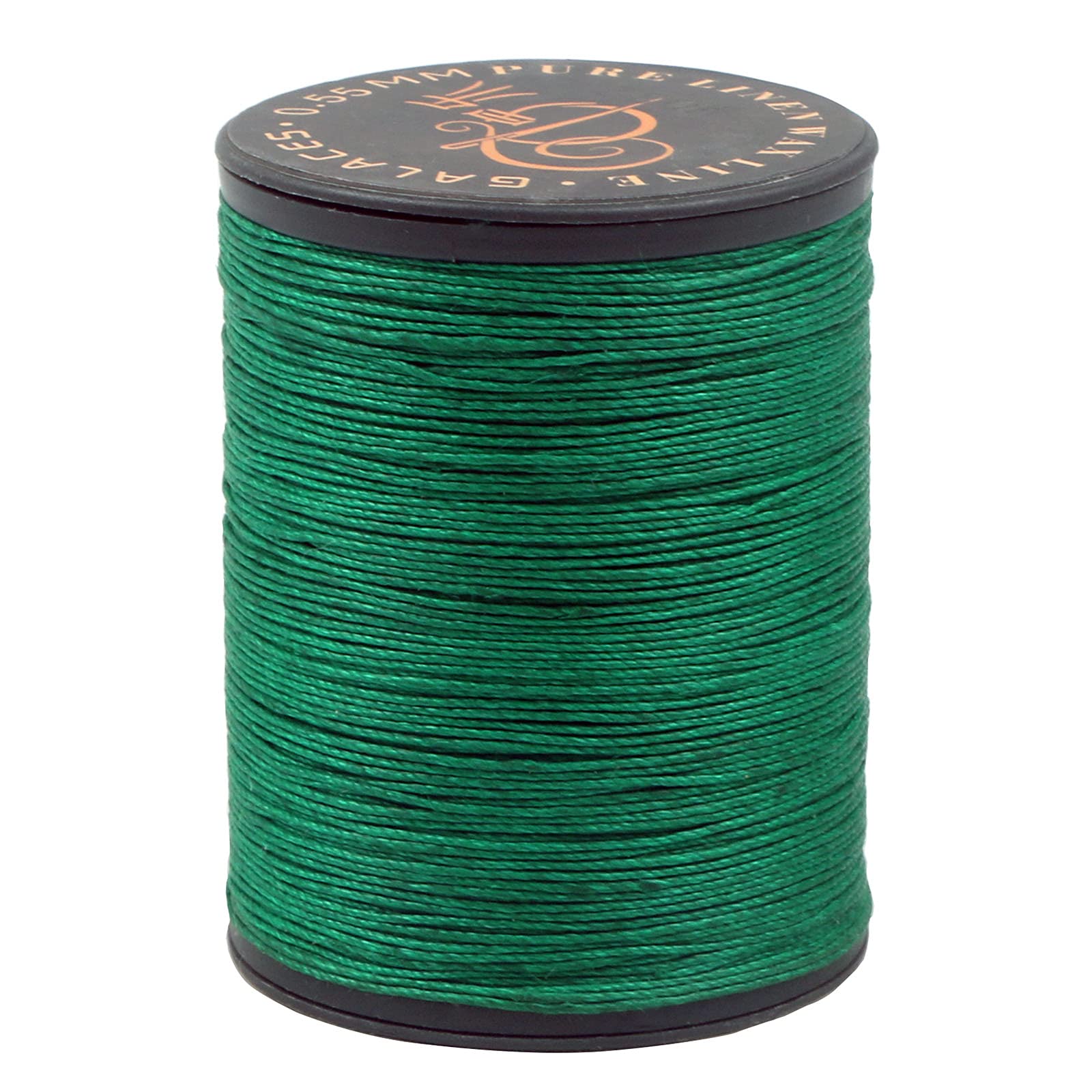 FANDOL 100% Natural Linen Thread Waxed thread for Bookbingding, Leather Sewing, Beading or Macrame (Green)
