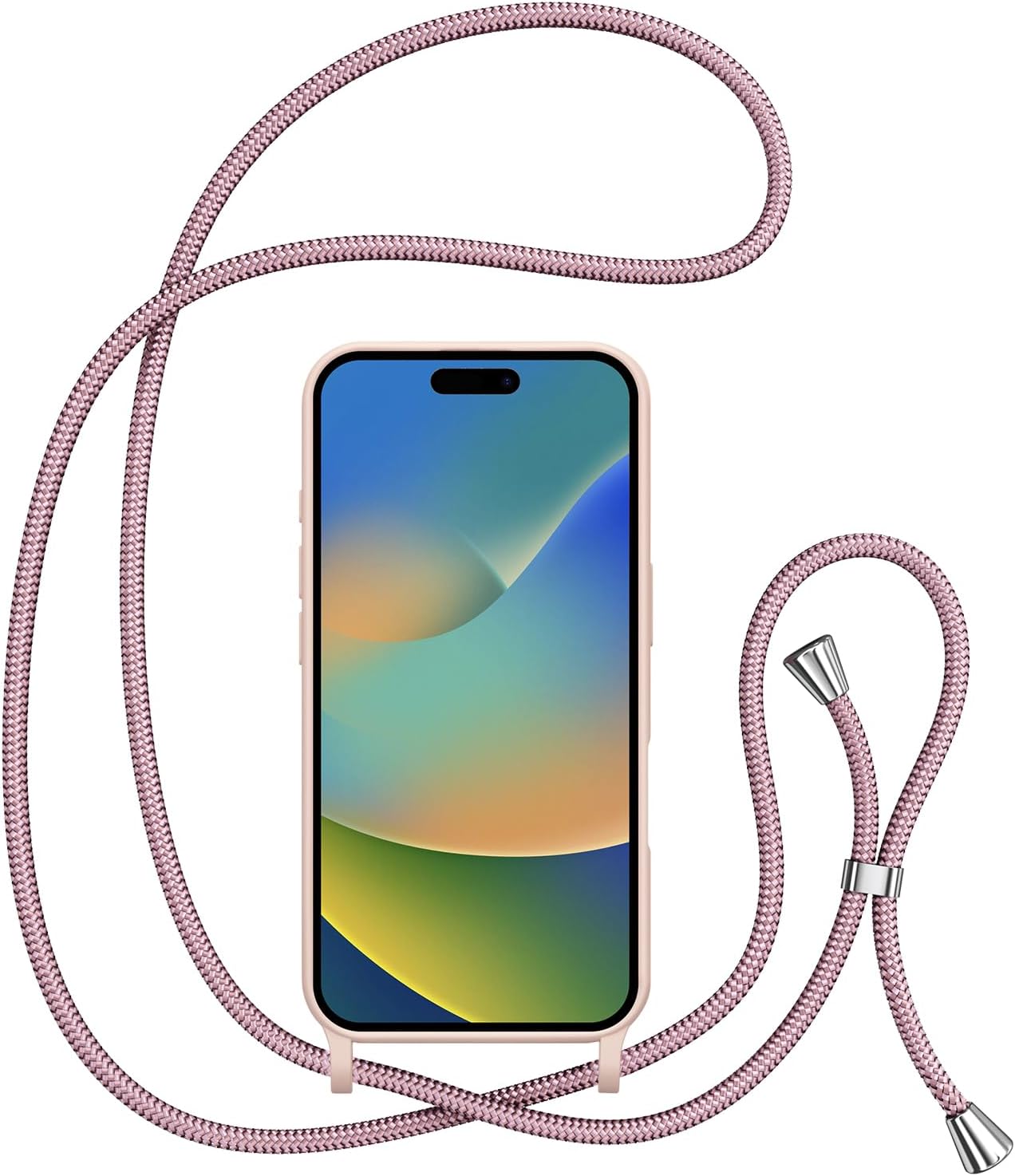 ZTOFERA for iPhone 16 Case with Strap,Crossbody Phone Case with Adjustable Neck Shoulder Lanyard,Soft Silicone Shockproof Protective Phone Cover for iPhone 16 6.1 inch-Pink - Image 5