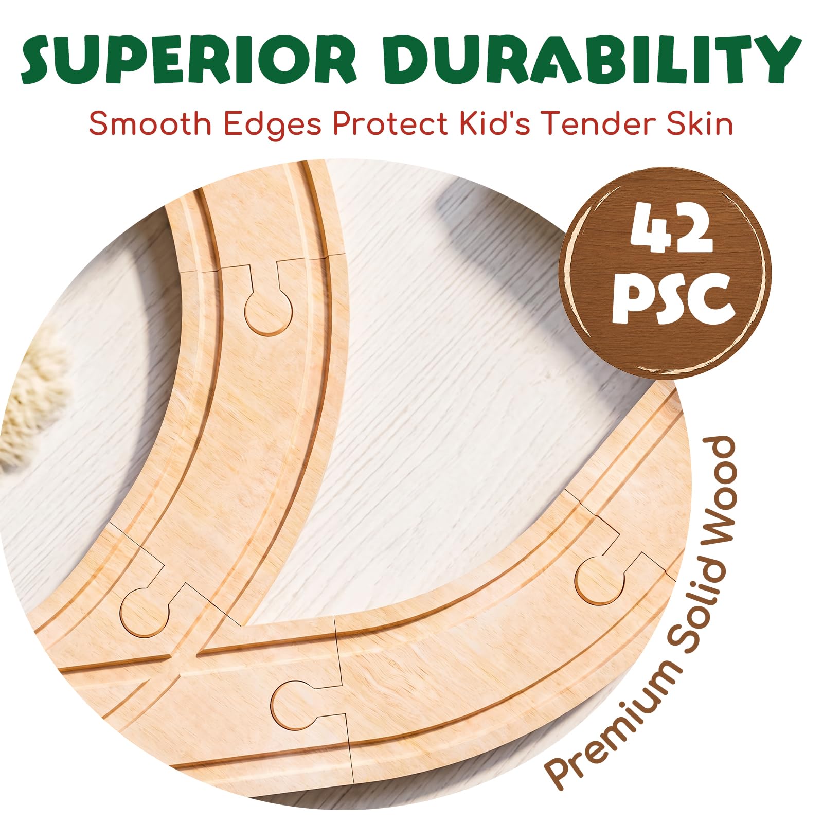 Lehoo Castle Tren Madera, Juguete de Dinosaurios para Niños, Juguete de Tren Compatible con Thomas, Brio y Hape, Regalo para Niños y Niña