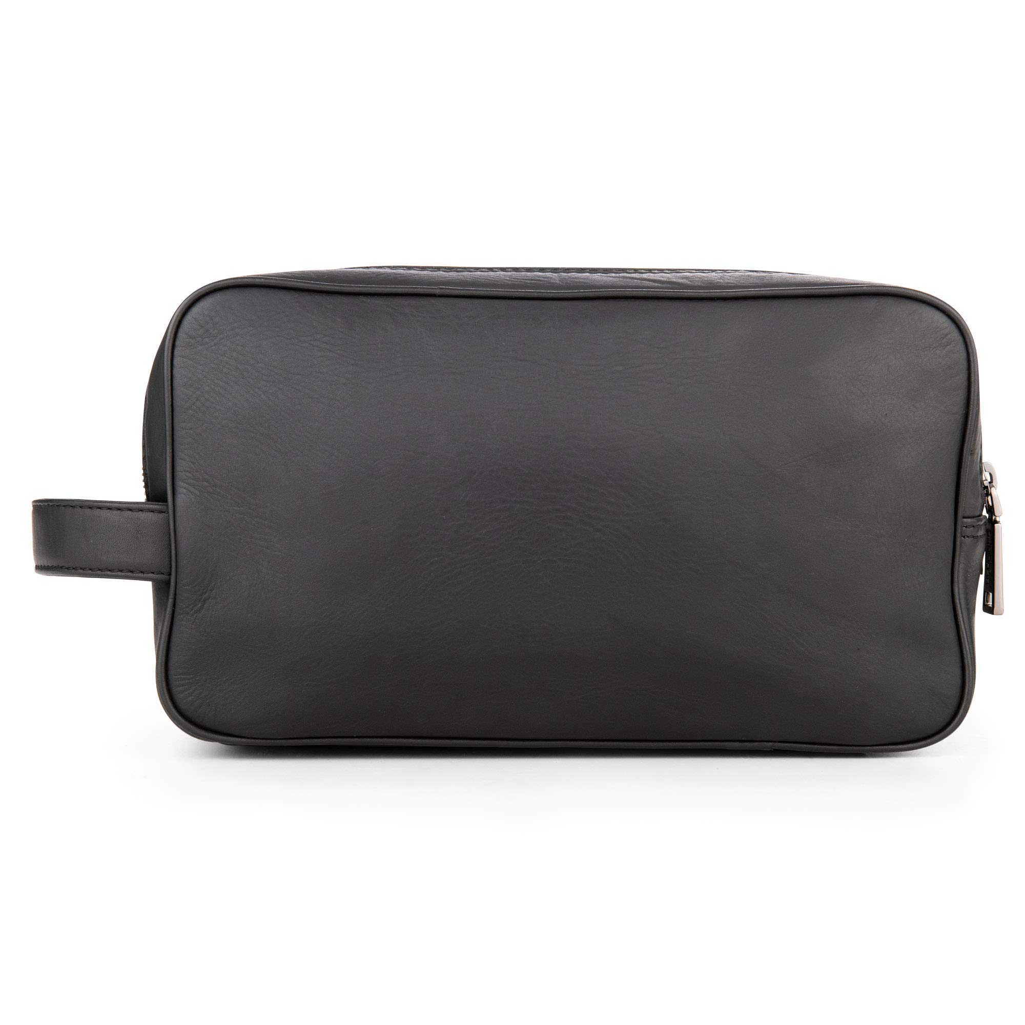 Berliner Bags MAX Neceser de Piel Auténtica con Dos Compartimentos, Bolso de Aseo Grande para Hombre y Mujer, Ideal para Viajes, con Cremallera YKK y Forro Impermeable – Negro