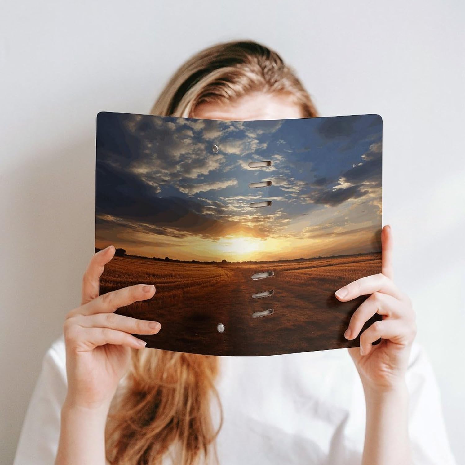 FekiLoot Field Sunrise Notebook A5 Binder Planner Notebook 6 Ring PU Leather Binder Journal 90 Pages Journal Notebooks for Notes-taking Writing Diary Ruled Journaling Notebooks