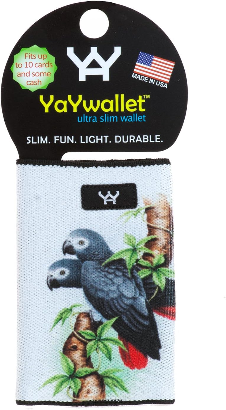 Yay Wallet African Grey Credit Card Holder. Slim. Durable