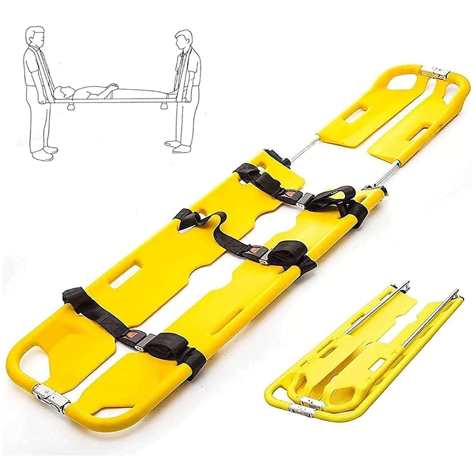 SWENEEN Foldable Stretcher,Portable Emergency Lightweight Aluminum Alloy Patient Transport Rescue Stretcher Weight Capacity 159Kg,