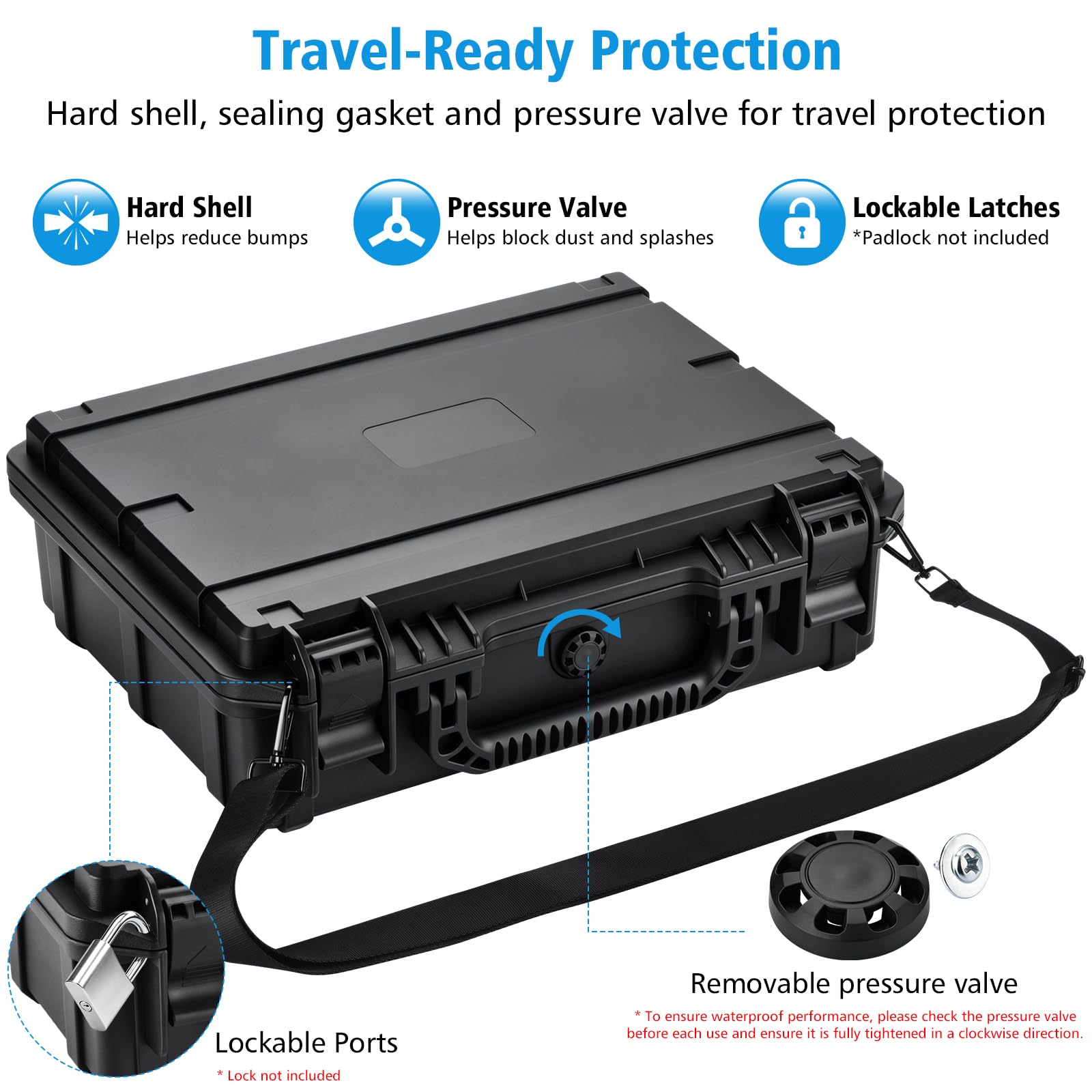 Starlink Mini Tasche, mit Metall Montagestativ, wasserdicht & stoßfest, Hartgehäuse für sämtliches Starlink Mini Zubehör, ideal für Camping, Reisen und Wohnmobile