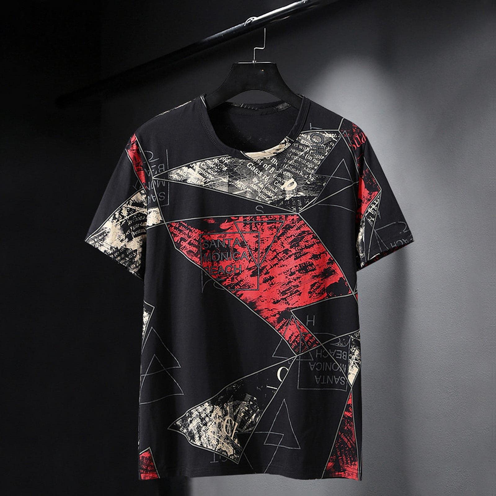 HIHELO T-Shirts Herren Oversize T-Shirts Herren Große Größe Tops T-Shirts Sommer T-Shirts Übergröße - Schwarz, 4XL