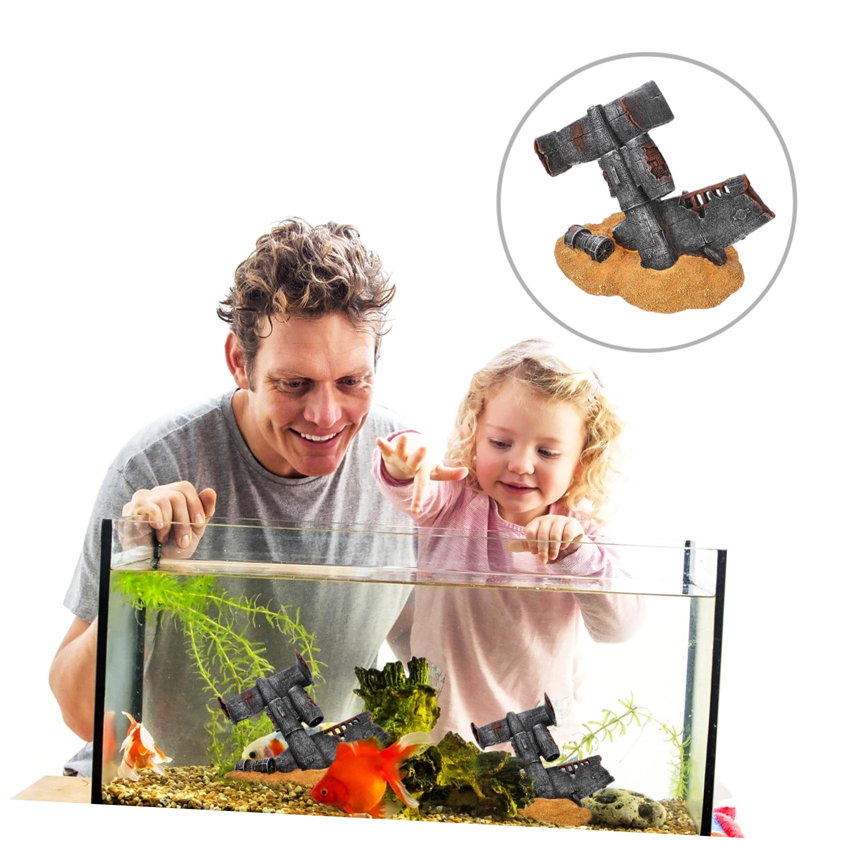 Decoración de Acuario con Adorno Compacto para Peceras Decoración Cueva y Roca Accesorio Natural para Acuarios Pequeños y Medianos para Vibrante y Fácil
