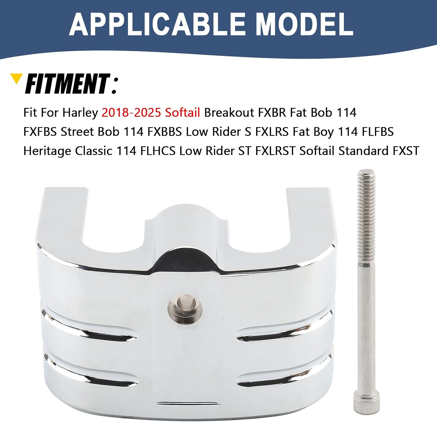 Coil Cover Ignition Coil Cover Fit For Harley 2018-2025 Softail Breakout Fat Bob Fat Boy 114 Heritage Classic Low Rider FXLRS Street Bob FXST (Chrome)