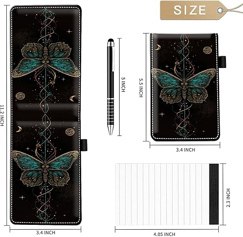 Miniatura 109 de Juego de 4 soportes para bloc de notas de tamaño de bolsillo, de piel sintética, mini bloc de notas con 2 bloc de notas pequeños y lápiz capacitivo