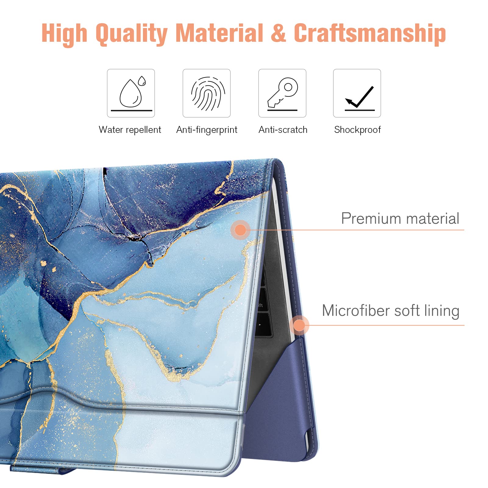 Custodia Per MacBook Air 13.6 M3/M2 E MacBook Pro 13 M2/M1 - Cover Protettiva In Similpelle Con Tasca - Grigio/Marrone - Foto 9