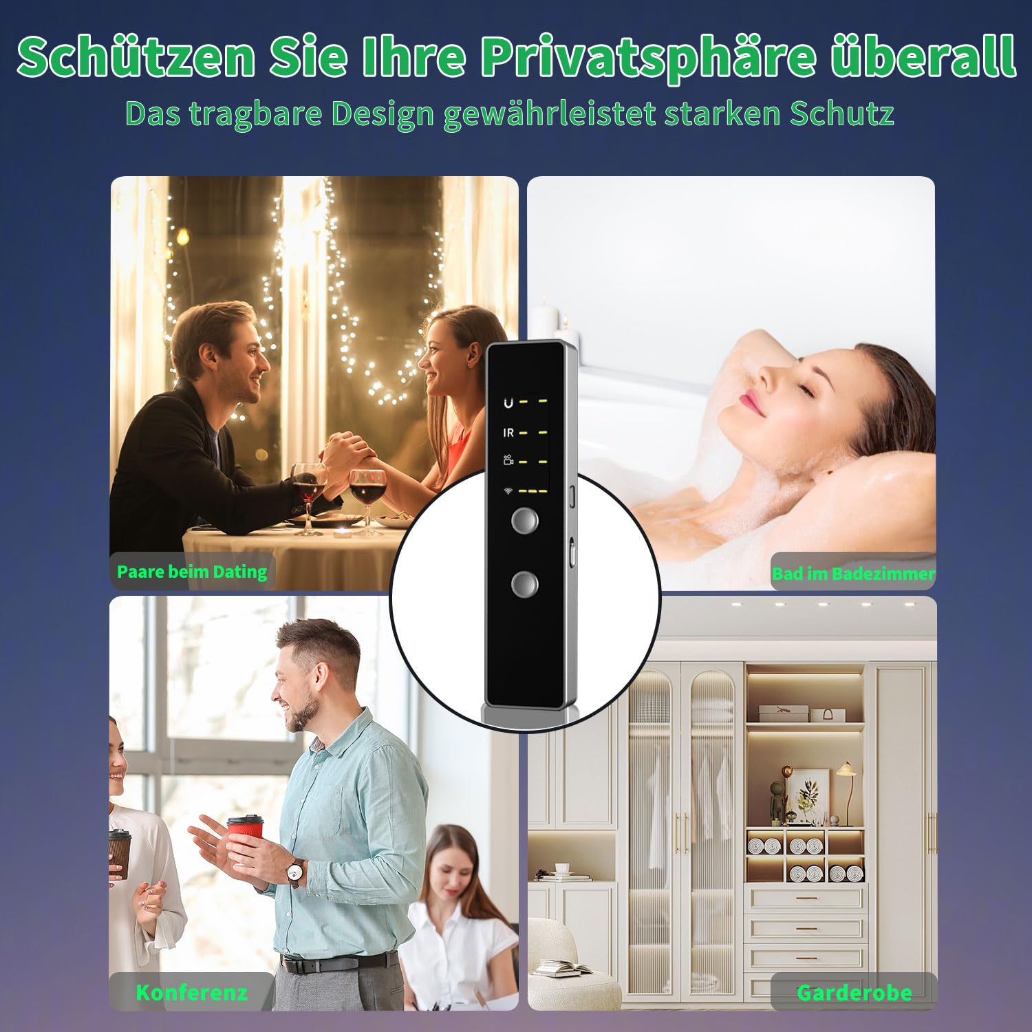 Wanzen Detektor丨Mini- Kamera Finder丨IR Detector丨RF Signal Detector丨Anti Spy Anti-Aufnahme Detektoren丨Starke magnetische Detector für GPS Locator Tracker丨Abhörgeräte Detektor丨für Hotel Heim Büro Reisen
