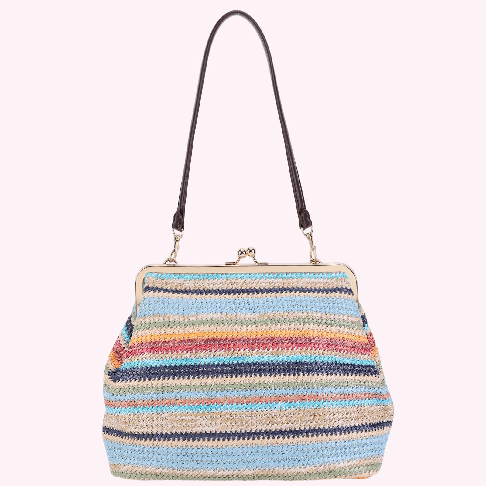 Sac à main fourre-tout tissé pour femme Sac à bandoulière tricoté