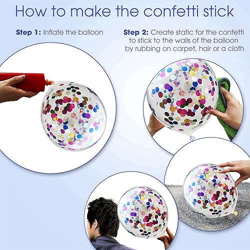 Miniatura 3 de Juego de 117 globos de confeti de Rianbow en 4 tamaños de 18 pulgadas 12 pulgadas 10 pulgadas 5 pulgadas para fiestas de cumpleaños carnaval circo