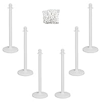 Vista 5 de Mr. Chain, juego de postes de contención plásticos con 50" de cadena y ganchos en forma de C (Paquetes de 6), Negro, 6